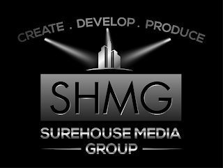 CREATE. DEVELOP. PRODUCE SHMG SUREHOUSE MEDIA GROUP logo