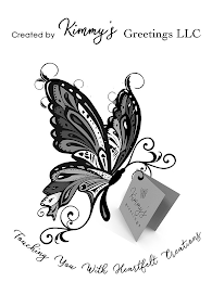 CREATED BY KIMMY'S GREETINGS LLC TOUCHING YOU WITH HEARTFELT CREATIONS KIMMY'S GREETINGS logo