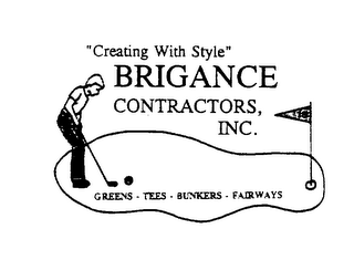 "CREATING WITH STYLE" BRIGANCE CONTRACTORS, INC. GREENS - TEES - BUNKERS - FAIRWAYS logo