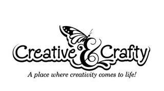 CREATIVE & CRAFTY A PLACE WHERE CREATIVITY COMES TO LIFE! logo
