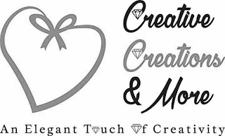 CREATIVE CREATIONS & MORE AN ELEGANT TOUCH OF CREATIVITY logo