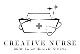 CREATIVE NURSE BORN TO CARE, LIVE TO HEAL logo