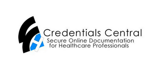 CREDENTIALS CENTRAL SECURE ONLINE DOCUMENTATION FOR HEALTHCARE PROFESSIONALS logo