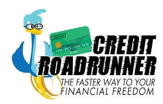 CREDIT ROADRUNNER THE FASTER WAY TO YOUR FINANCIAL FREEDOM 1234 5678 1234 5678 00/0000 logo
