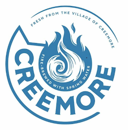 CREEMORE FRESH FROM THE VILLAGE OF CREEMORE FIRE-BREWED WITH SPRING WATER logo