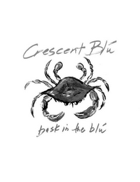 CRESCENT BLÚ BASK IN THE BLÚ logo