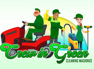 CREW IN GREEN CLEANING MACHINES logo