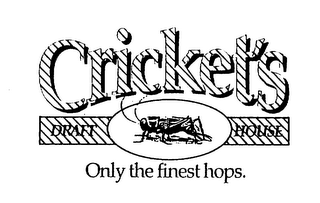 CRICKET'S DRAFT HOUSE ONLY THE FINEST HOPS. logo