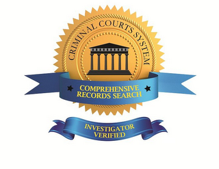 CRIMINAL COURTS SYSTEM COMPREHENSIVE RECORDS SEARCH INVESTIGATOR VERIFIED logo