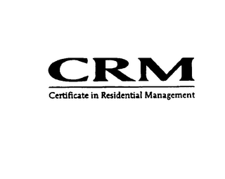CRM CERTIFICATE IN RESIDENTIAL MANAGEMENT logo