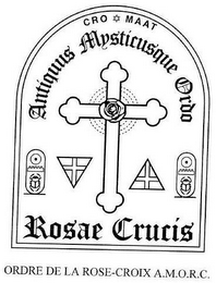CRO MAAT ANTIQUUS MYSTICUSQUE ORDO ROSAE CRUCIS ORDRE DE LA ROSE-CROIX A.M.O.R.C. logo