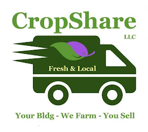 CROPSHARE LLC FRESH & LOCAL YOUR BLDG -WE FARM - YOU SELL logo