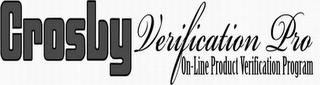 CROSBY VERIFICATION PRO ON-LINE PRODUCT VERIFICATION PROGRAM logo