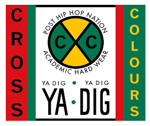 CROSS COLOURS POST HIP HOP NATION ACADEMIC HARD WEAR YA DIG YA DIG YA DIG logo