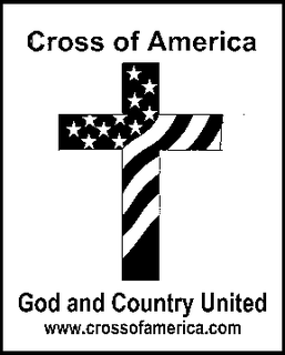CROSS OF AMERICA GOD AND COUNTRY UNITED WWW.CROSSOFAMERICA.COM logo
