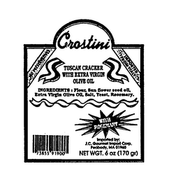 CROSTINI TUSCAN CRACKER WITH EXTRA VIRGIN OLIVE OIL NO PRESERVATIVES IMPORTED FROM ITALY logo