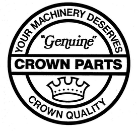CROWN PARTS YOUR MACHINERY DESERVES "GENUINE" CROWN QUALITY logo