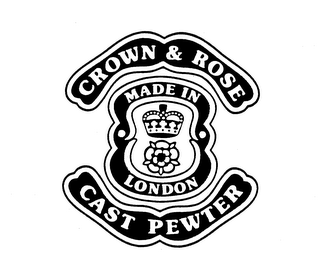 CROWN & ROSE MADE IN LONDON CAST PEWTER logo