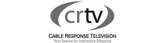 CRTV CABLE RESPONSE TELEVISION YOUR SOURCE FOR INTERACTIVE SHOPPING logo