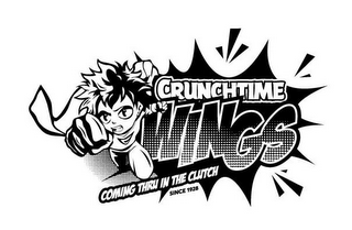 CRUNCHTIME WINGS COMING THRU IN THE CLUTCH SINCE 1928 logo