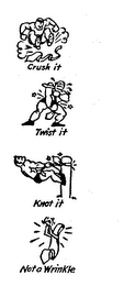 CRUSH IT TWIST IT KNOT IT NOT A WRINKLE logo