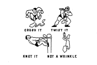 CRUSH IT, TWIST IT, KNOT IT, NOT A WRINKLE logo