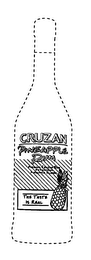CRUZAN PINEAPPLE RUM PREMIUM CRUZAN RUM WITH NATURAL PINEAPPLE FLAVOR THE TASTE IS REAL logo