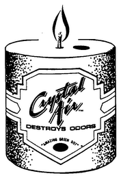 CRYSTAL AIR DESTROYS ODORS "AMAZING GREEN DOT" logo