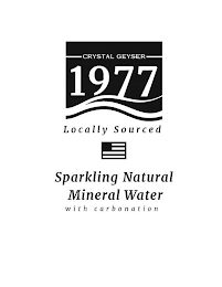 CRYSTAL GEYSER 1977 LOCALLY SOURCED SPARKLING NATURAL MINERAL WATER WITH CARBONATION logo