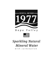 CRYSTAL GEYSER 1977 NAPA VALLEY SPARKLING NATURAL MINERAL WATER WITH CARBONATION logo