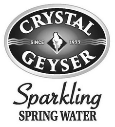 CRYSTAL GEYSER SINCE 1977 SPARKLING SPRING WATER logo