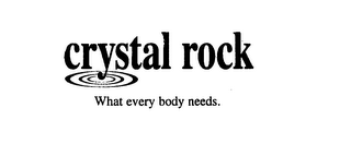CRYSTAL ROCK WHAT EVERY BODY NEEDS. logo