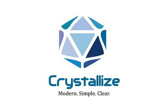 CRYSTALLIZE MODERN. SIMPLE. CLEAR. logo