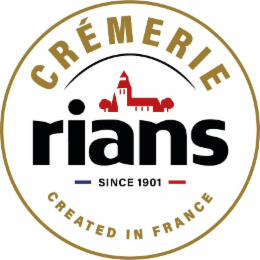 CRÉMERIE RIANS - SINCE 1901 - CREATED IN FRANCE logo