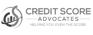 CS CREDIT SCORE ADVOCATES HELPING YOU EVEN THE SCORE logo