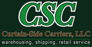 CSC CURTAIN-SIDE CARRIERS, LLC WAREHOUSING, SHIPPING, RETAIL SERVICE logo