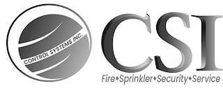 CSI CONTROL SYSTEMS INC. FIRE SPRINKLER SECURITY SERVICE logo