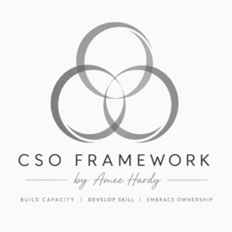 CSO FRAMEWORK BY AMEE HARDY BUILD CAPACITY | DEVELOP SKILL | EMBRACE OWNERSHIP logo