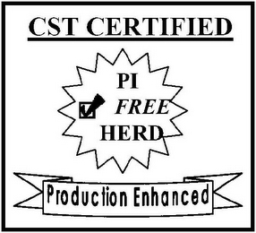 CST CERTIFIED PI FREE HERD PRODUCTION ENHANCED logo