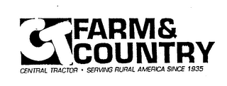 CT FARM & COUNTRY CENTRAL TRACTOR SERVING RURAL AMERICA SINCE 1935 logo