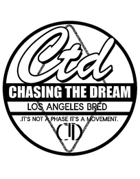 CTD CHASING THE DREAM LOS ANGELES BRED .IT'S NOT A PHASE IT'S A MOVEMENT. CTD logo