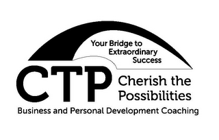 CTP CHERISH THE POSSIBILITIES BUSINESS AND PERSONAL DEVELOPMENT COACHING YOUR BRIDGE TO EXTRAORDINARY SUCCESS logo
