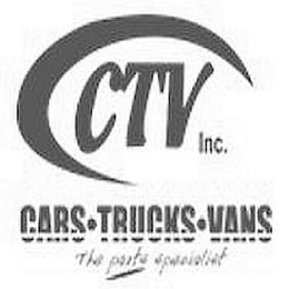 CTV INC. CARS TRUCKS VANS THE PARTS SPECIALIST logo