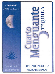 CUARTO MENGUANTE TEQUILA REPOSADO 100% DE AGAVE logo