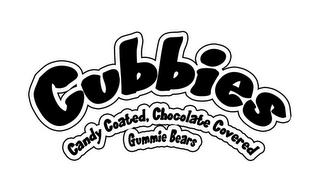 CUBBIES CANDY COATED, CHOCOLATE COVERED GUMMIE BEARS logo