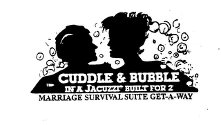 CUDDLE & BUBBLE IN A JACUZZI BUILT FOR 2 MARRIAGE SURVIVAL SUITE GET-A-WAY logo