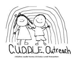C.U.D.D.L.E. OUTREACH CHILDREN UNDER DURESS DIVINELY LOVED EVERYWHERE logo