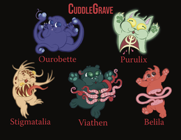 CUDDLEGRAVE OUROBETTE PURULIX STIGMATALIA VIATHEN BELILA logo