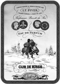 CUIR DE RUSSIE CONFECTIONNÉ & PERFECTIONNÉ PAR L.T. PIVER MAISON FONDÉE À PARIS EN 1774 PARFUMEUR BREVETé DU ROI EAU DE PARFUM logo