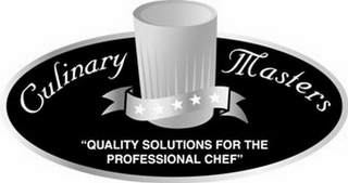CULINARY MASTERS "QUALITY SOLUTIONS FOR THE PROFESSIONAL CHEF" logo